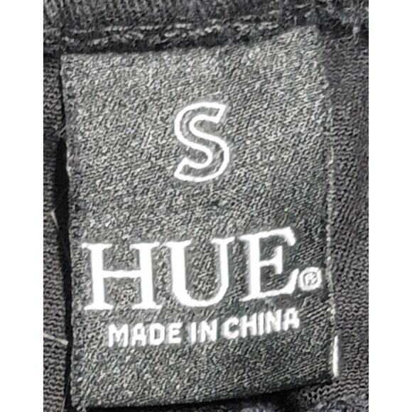 Hue Black Frayed Hem Denim Jeggings Small Lightweight Faux Pockets Soft Stretchy - Picture 4 of 7